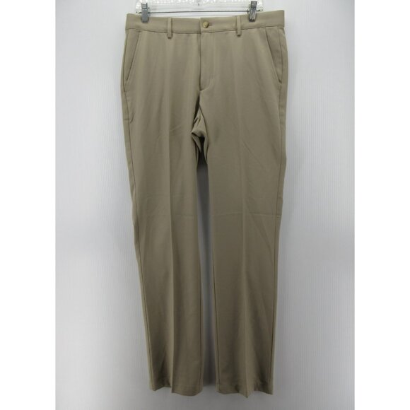 Greg Norman Pants 34X34 Tan Performance Golf Chino Trousers Shark NEW - Picture 1 of 12